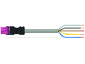 pre-assembled connecting cable; Eca; Socket/open-ended; 5-pole; Cod. B; 8 m; 1,50 mm²; pink