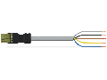 pre-assembled connecting cable; Eca; Socket/open-ended; 5-pole; Cod. B; 8 m; 1,50 mm²; light green