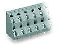 Double-deck PCB terminal block; 2.5 mm²; Pin spacing 10 mm; 2 x 8-pole; CAGE CLAMP®; 2,50 mm²; gray