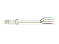 pre-assembled connecting cable; Eca; Plug/open-ended; 4-pole; Cod. A; H05Z1Z1-F 4G 1.5 mm; 8 m; 1,50 mm; white