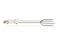 pre-assembled connecting cable; Eca; Socket/open-ended; 4-pole; Cod. A; H05Z1Z1-F 4G 1.5 mm; 8 m; 1,50 mm; white