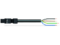 pre-assembled connecting cable; Eca; Socket/open-ended; 4-pole; Cod. A; H05Z1Z1-F 4G 1.5 mm; 8 m; 1,50 mm; black