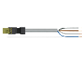 pre-assembled connecting cable; Eca; Socket/open-ended; 4-pole; Cod. B; Control cable 4 x 1.5 mm; 8 m; 1,50 mm; light green