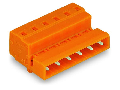 1-conductor male connector; Snap-in mounting feet; 2.5 mm²; Pin spacing 7.62 mm; 9-pole; 2,50 mm²; orange