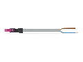 pre-assembled connecting cable; Eca; Plug/open-ended; 2-pole; Cod. B; Control cable 2 x 1.5 mm; 8 m; 1,50 mm; pink