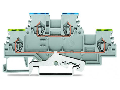 Double-deck terminal block; Ground conductor/through terminal block; PE/N; without marker carrier; for DIN-rail 35 x 15 and 35 x 7.5; 1.5 mm²; CAGE CLAMP®; 1,50 mm²; gray