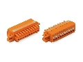 1-conductor female plug; 100% protected against mismating; push-button; clamping collar; 1.5 mm; Pin spacing 3.81 mm; 19-pole; 1,50 mm; orange