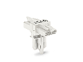 T-distribution connector; 4-pole; Cod. A; 1 input; 2 outputs; 3 locking levers; for flying leads; white