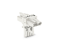 T-distribution connector; 4-pole; Cod. A; 1 input; 2 outputs; 2 locking levers; white