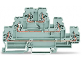 Component terminal block; triple-deck; with diode 1N4007; anode, right side; for DIN-rail 35 x 15 and 35 x 7.5; 2.5 mm²; CAGE CLAMP®; 2,50 mm²; gray