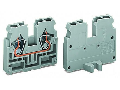 2-conductor end terminal block; without push-buttons; with fixing flange M3; for screw or similar mounting types; Fixing hole 3.2 mm Ø; 2.5 mm²; CAGE CLAMP®; 2,50 mm²; light gray