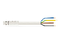 pre-assembled connecting cable; Eca; Plug/open-ended; 4-pole; Cod. A; H05Z1Z1-F 4G 1.5 mm; 8 m; 1,50 mm; white