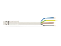 pre-assembled connecting cable; Eca; Plug/open-ended; 4-pole; Cod. A; H05Z1Z1-F 4G 1.5 mm; 7 m; 1,50 mm; white