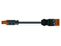 pre-assembled adapter cable; Eca; Socket/plug MIDI; 3-pole; Cod. S; H05VV-F 3 x 1.5 mm²; 2 m; 1,50 mm²; brown