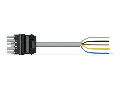 pre-assembled connecting cable; Eca; Socket/open-ended; 5-pole; Cod. B; 7 m; 1,50 mm²; gray