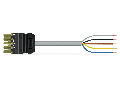 pre-assembled connecting cable; Eca; Socket/open-ended; 5-pole; Cod. B; 5 m; 1,50 mm²; light green