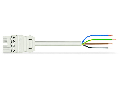 pre-assembled connecting cable; Eca; Plug/open-ended; 4-pole; Cod. A; H05Z1Z1-F 4G 1.5 mm; 7 m; 1,50 mm; white