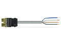 pre-assembled connecting cable; Eca; Plug/open-ended; 4-pole; Cod. B; Control cable 4 x 1.5 mm; 7 m; 1,50 mm; light green