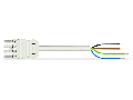 pre-assembled connecting cable; Eca; Socket/open-ended; 4-pole; Cod. A; H05Z1Z1-F 4G 1.5 mm; 8 m; 1,50 mm; white