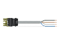 pre-assembled connecting cable; Eca; Socket/open-ended; 4-pole; Cod. B; Control cable 4 x 1.5 mm; 8 m; 1,50 mm; light green