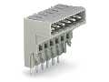 THT male header for double-deck assembly; 1.0 x 1.0 mm solder pin; angled; Pin spacing 5 mm; 7-pole; gray