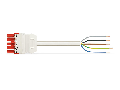 pre-assembled connecting cable; Eca; Socket/open-ended; 5-pole; Cod. P; H05Z1Z1-F 5G 2.5 mm; 8 m; 2,50 mm; red