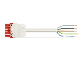 pre-assembled connecting cable; Eca; Socket/open-ended; 5-pole; Cod. P; H05Z1Z1-F 5G 2.5 mm; 7 m; 2,50 mm; red