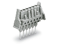 Female connector for rail-mount terminal blocks; 0.6 x 1 mm pins; straight; Locking lever; Pin spacing 5 mm; 19-pole; gray