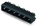 THR male header; 1.2 x 1.2 mm solder pin; angled; Pin spacing 7.5 mm; 12-pole; black