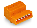 1-conductor male connector; Snap-in mounting feet; 2.5 mm²; Pin spacing 5.08 mm; 23-pole; 2,50 mm²; orange