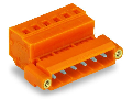 1-conductor male connector; Threaded flange; 2.5 mm²; Pin spacing 5.08 mm; 8-pole; 2,50 mm²; orange