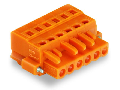 1-conductor female plug; Screw flange; 2.5 mm²; Pin spacing 5.08 mm; 15-pole; 2,50 mm²; orange