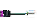 pre-assembled connecting cable; Eca; Plug/open-ended; 5-pole; Cod. B; H05VV-F 5G 1.5 mm; 7 m; 1,50 mm; blue