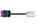 pre-assembled connecting cable; Eca; Socket/open-ended; 5-pole; Cod. B; H05VV-F 5G 1.5 mm; 7 m; 1,50 mm; blue