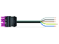 pre-assembled connecting cable; Eca; Socket/open-ended; 5-pole; Cod. B; H05VV-F 5G 1.5 mm; 5 m; 1,50 mm; blue