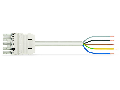 pre-assembled connecting cable; Cca; Socket/open-ended; 5-pole; Cod. A; H05Z1Z1-F 5G 2.5 mm; 7 m; 2,50 mm; white