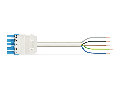 pre-assembled connecting cable; Cca; Socket/open-ended; 5-pole; Cod. I; H05Z1Z1-F 5G 2.5 mm; 1 m; 2,50 mm; blue