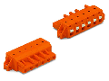 1-conductor female plug; push-button; clamping collar; 2.5 mm²; Pin spacing 7.62 mm; 10-pole; 2,50 mm²; orange