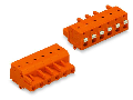 1-conductor female plug; push-button; Snap-in mounting feet; 2.5 mm; Pin spacing 7.62 mm; 10-pole; 2,50 mm; orange