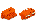 1-conductor female plug; push-button; clamping collar; 2.5 mm²; Pin spacing 5.08 mm; 24-pole; 2,50 mm²; orange