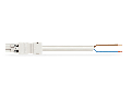 pre-assembled connecting cable; Eca; Plug/open-ended; 2-pole; Cod. A; H05Z1Z1-F 2 x 2.5 mm; 8 m; 2,50 mm; white