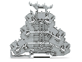 Triple-deck terminal block; Through/through/through terminal block; L/L/L; with marker carrier; suitable for Ex e II applications; for DIN-rail 35 x 15 and 35 x 7.5; 2.5 mm²; Push-in CAGE CLAMP®; 2,50 mm²; gray