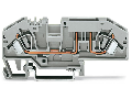 2-conductor fuse terminal block; for automotive blade-style fuses; with test option; without blown fuse indication; 6 mm²; CAGE CLAMP®; 6,00 mm²; gray