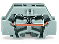 2-conductor terminal block; without push-buttons; with fixing flange; for screw or similar mounting types; Fixing hole 3.2 mm Ø; 2.5 mm²; CAGE CLAMP®; 2,50 mm²; gray