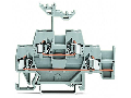 Double-deck terminal block; Through/through terminal block; with additional jumper position on lower level; for DIN-rail 35 x 15 and 35 x 7.5; 2.5 mm²; CAGE CLAMP®; 2,50 mm²; gray/gray