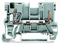 1-conductor/1-pin carrier terminal block; for DIN-rail 35 x 15 and 35 x 7.5; 4 mm²; CAGE CLAMP®; 4,00 mm²; gray