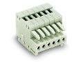 1-conductor female plug; 100% protected against mismating; 0.5 mm; Pin spacing 2.5 mm; 4-pole; 0,50 mm; light gray