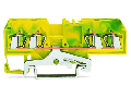 4-conductor ground terminal block; 2.5 mm; center marking; for DIN-rail 35 x 15 and 35 x 7.5; CAGE CLAMP; 2,50 mm; green-yellow