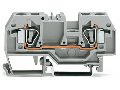 2-conductor through terminal block; 6 mm; center marking; for DIN-rail 35 x 15 and 35 x 7.5; CAGE CLAMP; 6,00 mm; gray