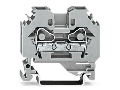 2-conductor through terminal block; 6 mm; lateral marker slots; for DIN-rail 35 x 15 and 35 x 7.5; CAGE CLAMP; 6,00 mm; gray